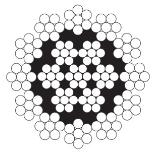 19×7 wire rope cross-section