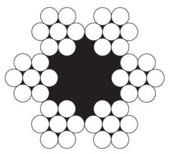 6×7+PPC wire rope cross-section