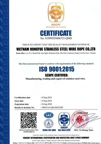 Hongyue ISO 9001:2015